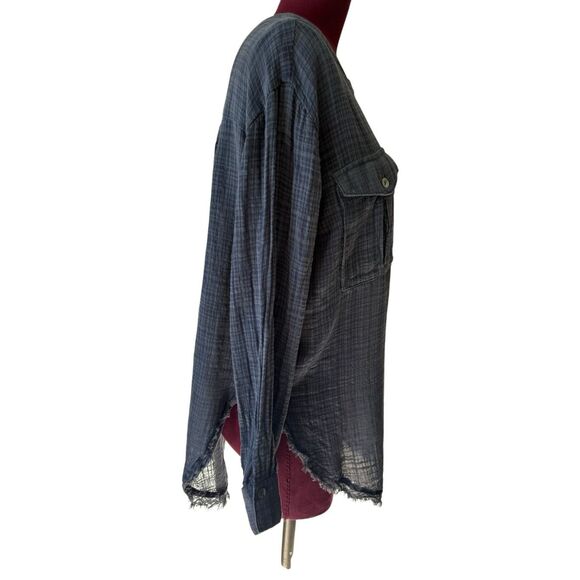 Free People Gauze Popover Tunic Button Down Shirt size M - Picture 7 of 8
